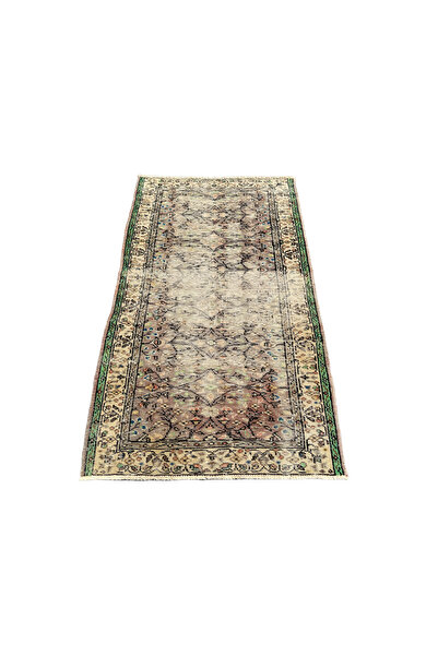 BURAK HALI EL DOKUMA ESKİTME ISPARTA HALISI 110X193 KAHVE YEŞİL DEKORATİF HALI !