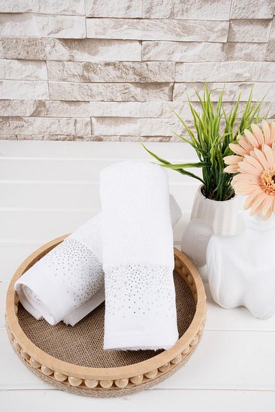 Baveno 100% Cotton Double 50x70 cm Embroidered Towel Set