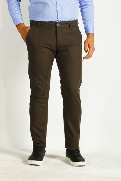 NCS Men's Khaki Side Pocket Slim Fit Dobby Chino Fabric Trousers Jeans 2194