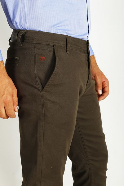 NCS Men's Khaki Side Pocket Slim Fit Dobby Chino Fabric Trousers Jeans 2194