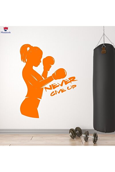 Modatools Oturma Odası Ofis Dükkan Duvar Sticker Boxer Kız Boks Eldiveni Spor...