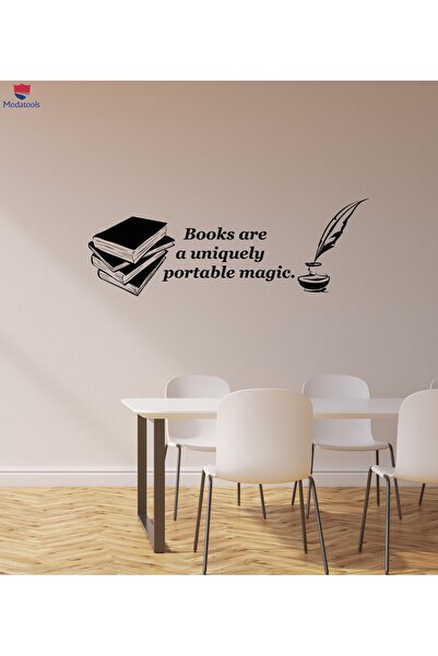 Modatools Oturma Odası Ofis Dükkan Duvar Sticker Kitaplar Tüy Kütüphane Kitap...