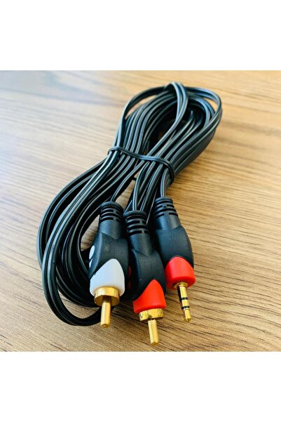 ATAELEKTRONİK 5 Metre 3.5 Mm. 2 Rca Line Aux Ses Kablosu Bilgisayar Anfı Bağl...
