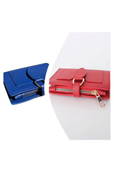 Everglow Jewelry Portofel de damă cu cataramă și închidere cu snap albastru