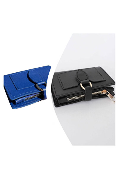 Everglow Jewelry Portofel de damă cu cataramă și închidere cu snap albastru