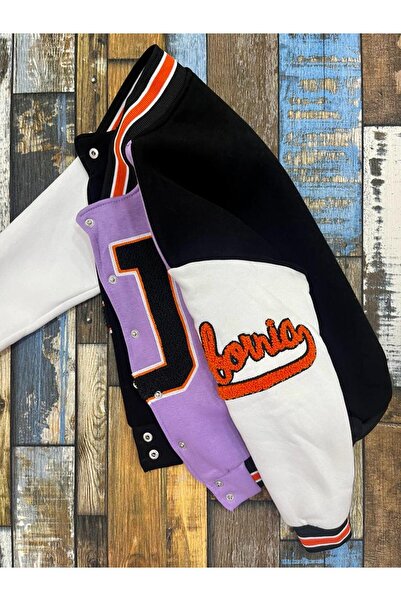 Esterella Детско колаж яке от Калифорния/детско колежанско яке/колажно бомбър яке/колежанско бродирано колежанско яке