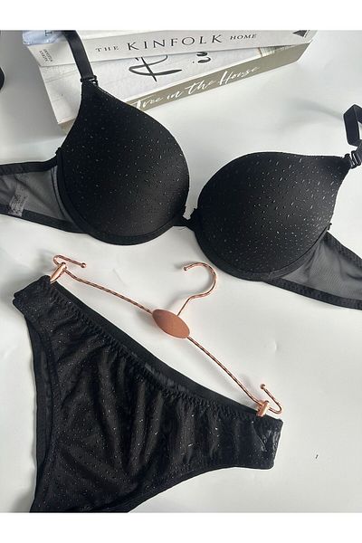 dem merys Stone Printed Lightly Supported Soft Cup Bra Set