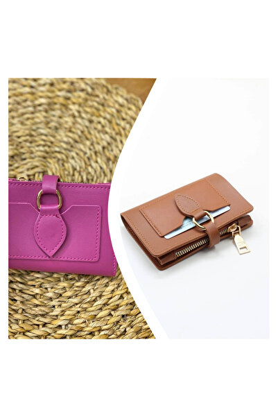 Everglow Jewelry Portofel de damă cu cataramă și închidere cu snap roz