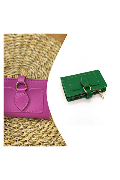 Everglow Jewelry Portofel de damă cu cataramă și închidere cu snap roz