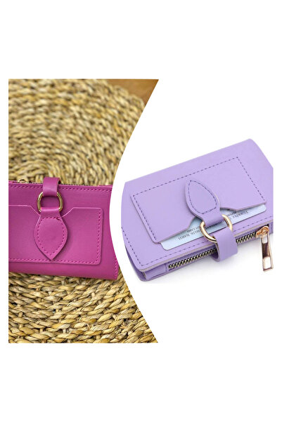 Everglow Jewelry Portofel de damă cu cataramă și închidere cu snap roz