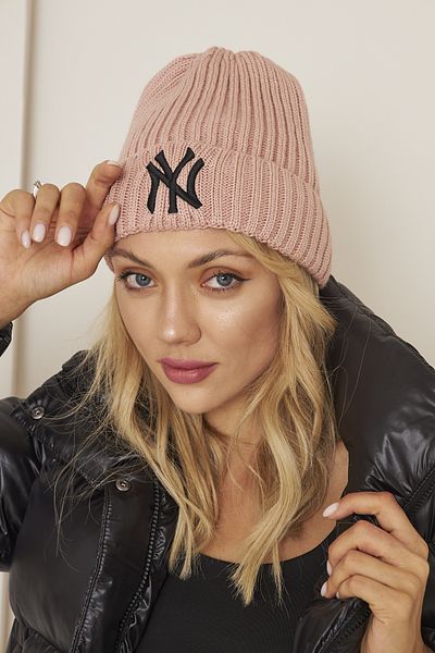 Eke Tekstil Powder Unisex Ny Embroidery Detailed Soft Textured Thessaloniki Knitwear Beret