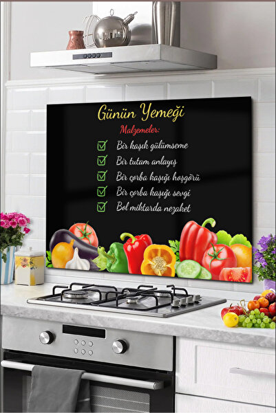 PRATİK DEKOR Disegno Cam Ocak Arkası Koruyucu Tezgah Ankastre Arkası Koruyucu...