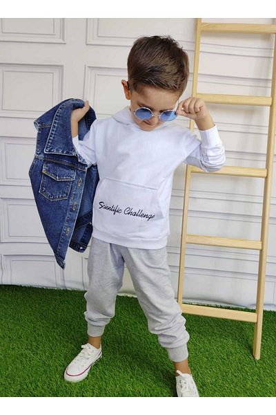Pink Hippo Kids Set de vestă de blugi și de sus pentru băieți (3 PUC.)