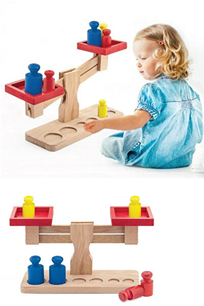 YILDIRIM OYUNCAK 7 قطع مقياس خشبي طبيعي تعليمي