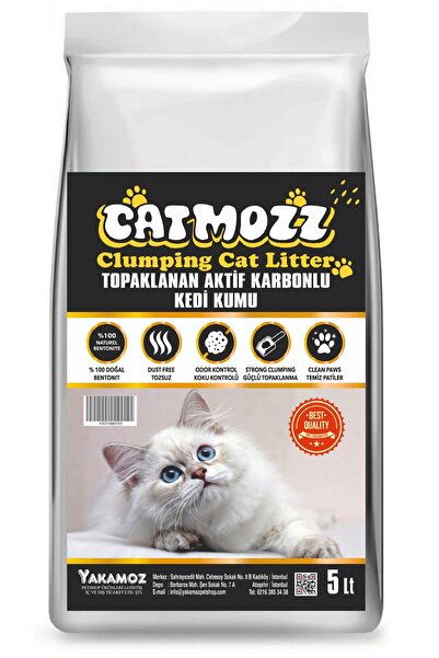 CatMozz Aktif Karbon (activated Carbon) Topaklanan Kedi Kumu 5 Lt
