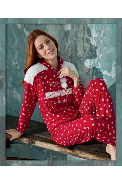 CALİA Women's Hooded Fleece Pajamas Set NEW SEASON