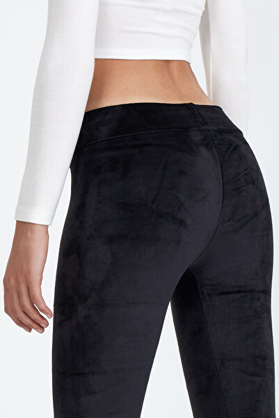 BANEGA Γυναικείο βελούδινο μαύρο καλσόν Lycra Basic Recovery