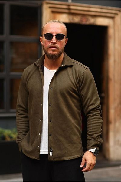 bigiyin Πουκάμισο Nubuck Ανδρικό πουκάμισο από ύφασμα Nubuck Χειμερινό ανδρικό πουκάμισο