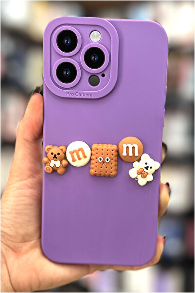 Deilmi iPhone 14 Pro Max Compatible Camera Protected Soft Textured 3D Teddy B...