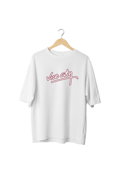 Vice City Baskılı Oversize Unisex T-Shirt