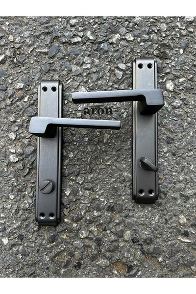 ARON SOFUOĞLU PRISM MODEL LUX ANKA WITH MIRROR (MATT ANTHRACITE) BATHROOM-WC (LEFT) DOOR HANDLE ALUMINUM / STEEL