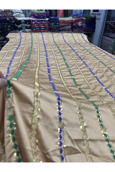 OsmanKumaşDantel Saten İşlemeli Kumaş