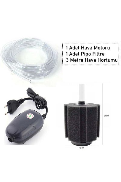 Atılım Akvaryum Air Motor, Air Hose and Pipe Filter