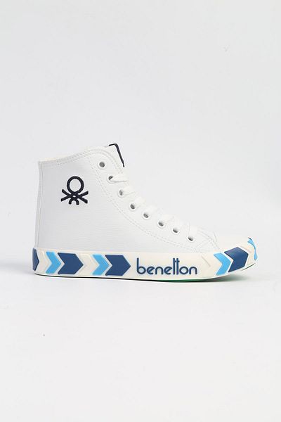 Benetton ® |   BN-30721 - 3374 Alb Bleumarin - Pantofi sport pentru femei