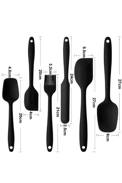 Comprox 6-Piece Fireproof and Non-Stick Kitchen Set - Pastry, Silicone, Egg Brush, Spoon, Knife and Spatula