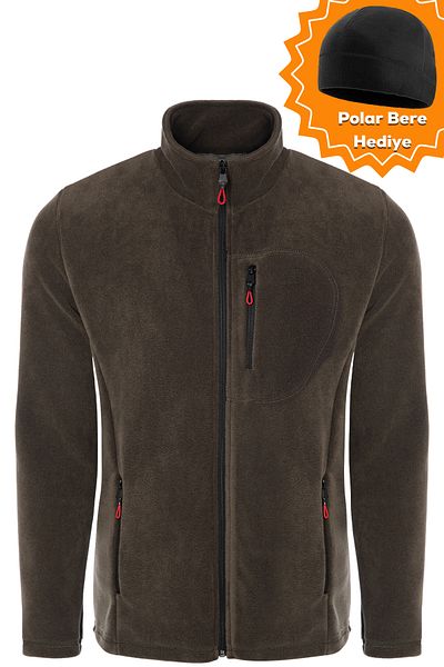 GHASSY CO. Men's Pro Windproof 5-Pocket Outdoor Full Zipper Fleece Jacket