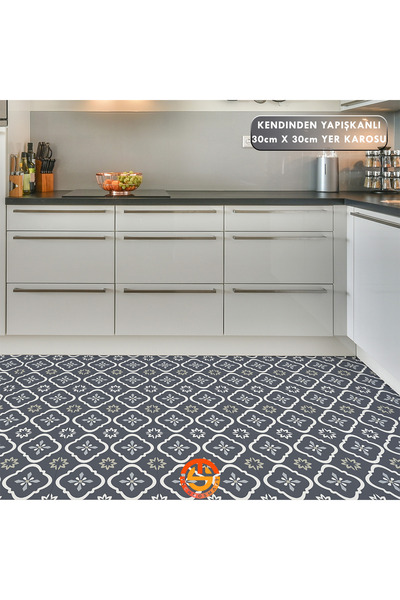 TechnoSmart 1adet 30cm×30cm Kendinden Yapışkanlı Lvt Zemin Ve Duvar Kaplama Mutfak Banyo Sticker