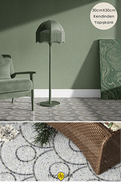 Trendpoint 1pc Lvt Floor And Wall Covering Self Adhesive 30cm×30cm Kitchen Bathroom Doorway