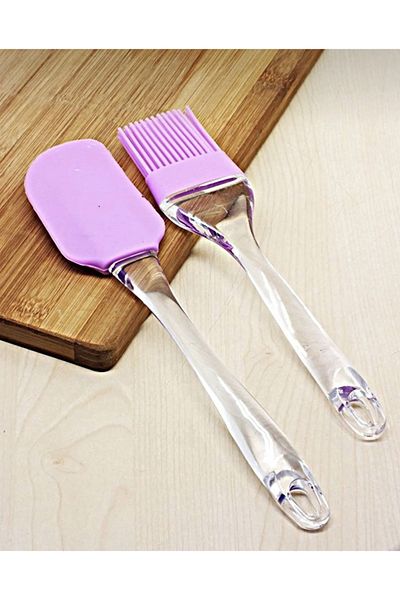 M Mimoza Park Set of 2 Silicone Brush Spatulas Color Mixed Comes