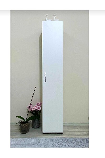 Mobilya aksesuar Tek Kapaklı 5 Raflı Çok Amaçlı Banyo Mutfak Kiler Dolabı Bey...
