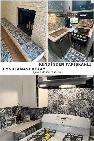 Trendpoint 1adet 3d 30cm×30cm Mutfak Tezgah Arkası Kaplama Pvc Kendinden Yapışkanlı Seramik Görünüm