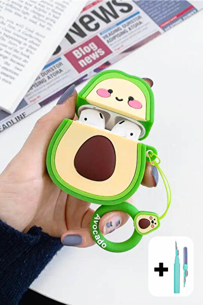 EWEC 1.And 2nd Generation Compatible Avocado Case And Turquoise 3 in 1 Bluetooth Headset Cleaning Pen Set