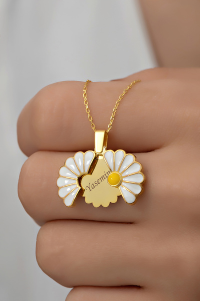 Silvano Jewelry 925 Ayar Gümüş Isimli Açılan Papatya Kolye