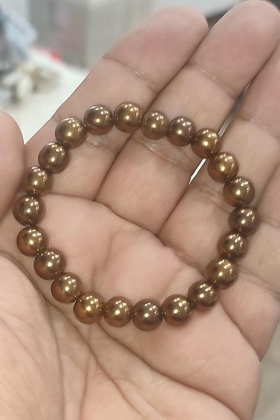 TAŞÇIZADE Hematite Stone Copper Color 8 mm Natural Bracelet