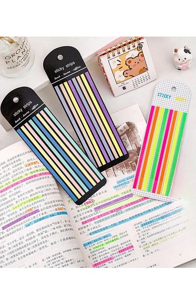 NaSaDAN 3 Pieces Stick Adhesive Strip Transparent Postit 480 Sheets