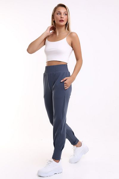 winmoda Pantaloni de sport Jogger Scuba Diver Lycra cu talie înaltă