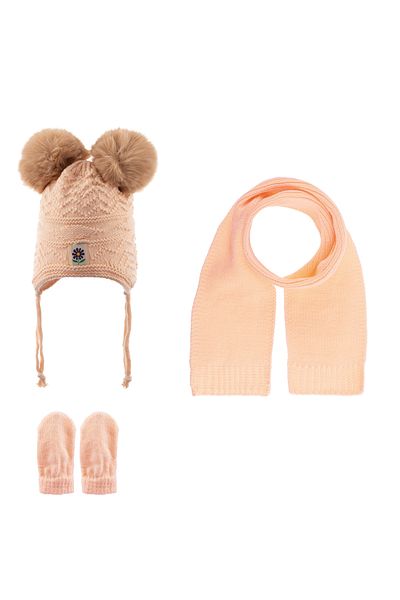 Kitti 0-12 Months Baby Girl & Child Scarf Beanie Gloves Set of 3