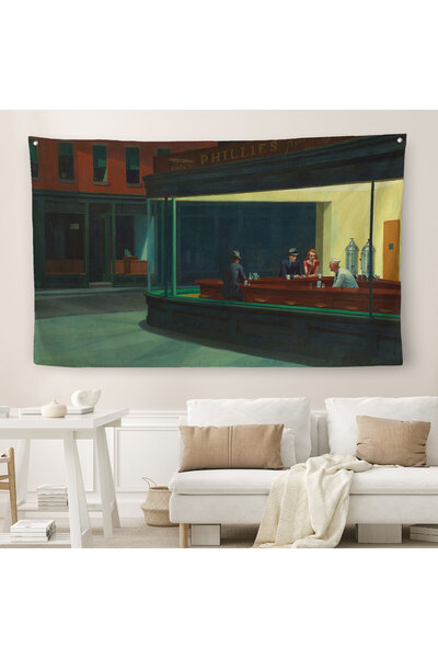 Harita Sepeti غطاء حائط قماشي من إدوارد هوبر بتصميم عباد الشمس - سجادة - 5158