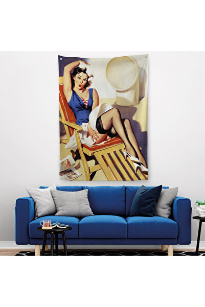 Harita Sepeti Dekorativna zidna obloga u stilu mornarskog pin-up dizajna - Te...