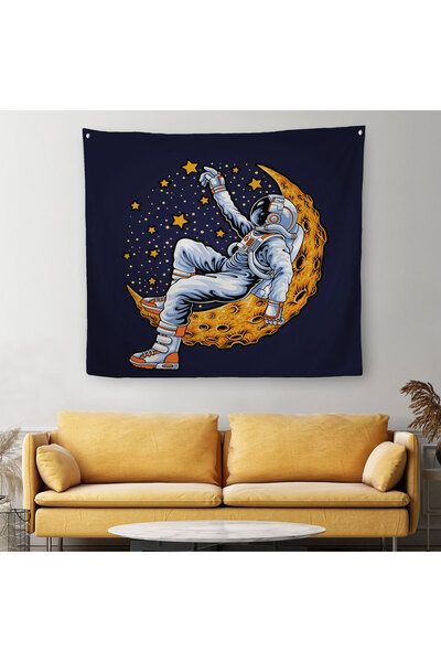 Harita Sepeti Astronaut koji odmara na Mesecu, platno za zid - Tepih si-5099