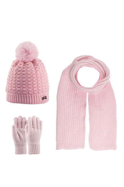 Kitti 9-15 Years Old Girl Scarf Beret Glove 3 Piece Set