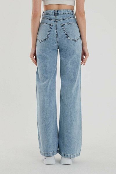 Ramrod Julia 90er-Jahre-Jeans aus blauem Lycra – Super High Waist Loose Palazzo