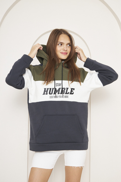 brako tekstil Unisex Kapşunlu Sweatshirt %100 Pamuklu