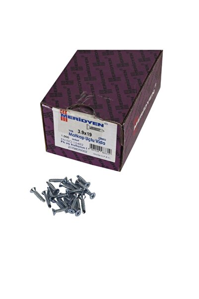 Meridyen 3.9 X 19 Mm Yhb Matkap Uçlu Vida 1000 Adet