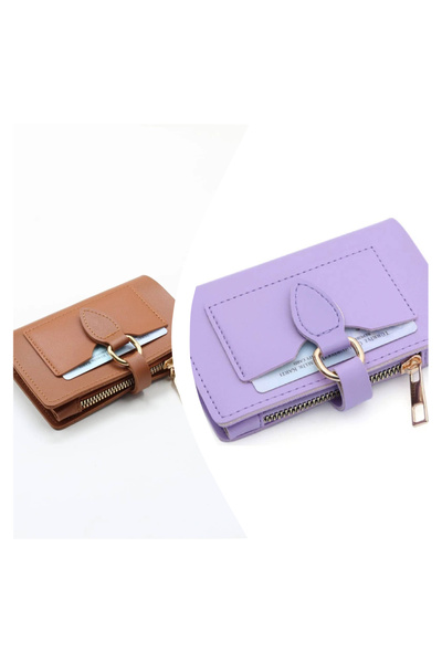 Everglow Jewelry Portofel de damă cu cataramă și închidere cu snap maro