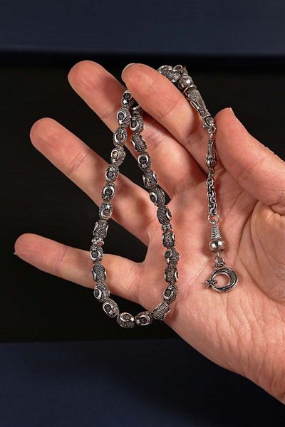 izmirpazarı Mărgele de rugăciune din metal cu design steag turcesc
